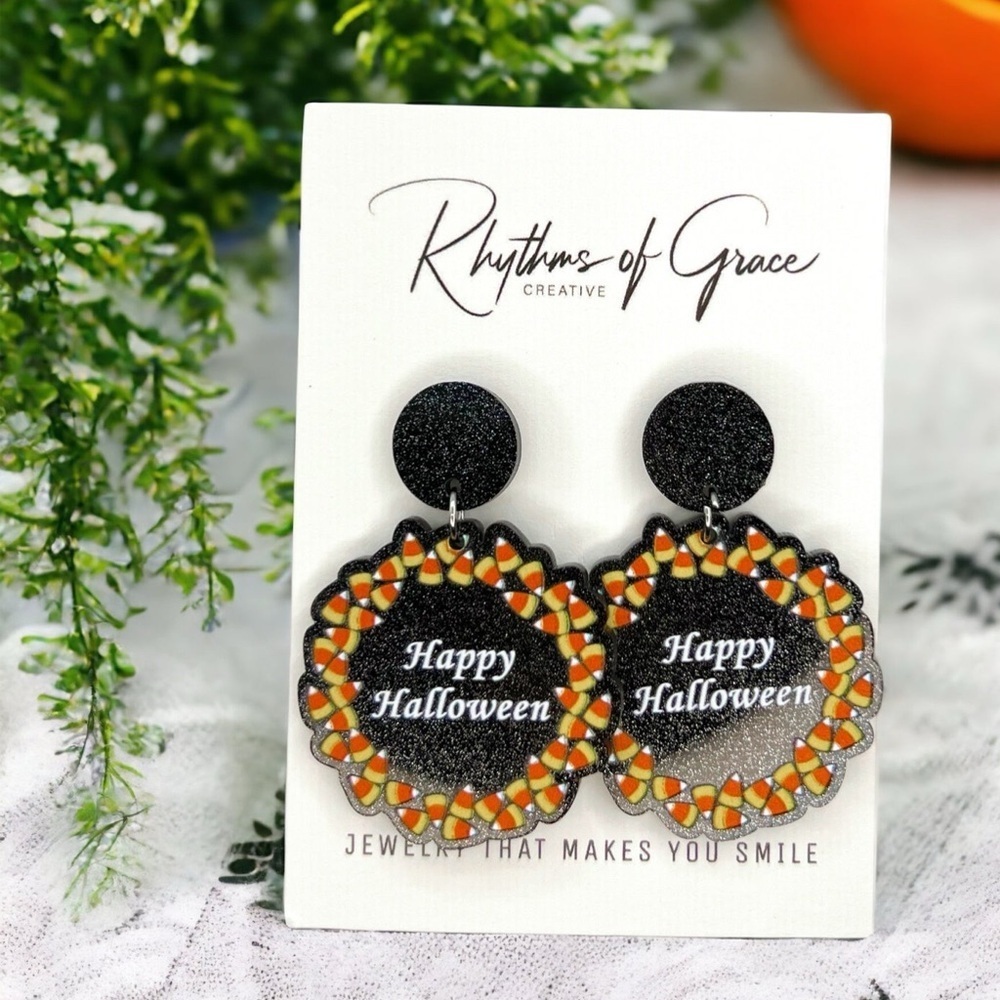 Sweeten Your Spook: Adorable Candy Corn Halloween Earrings! NWT Dangle Earrings